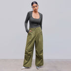 Simple Long Sleeve Bottoming Jumpsuit