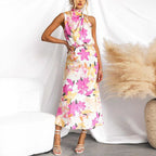 Women's Summer Women Clothing Floral Print Sleeveless Strap Dress