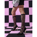 Women's Black Rhinestone High-Heel Shoes