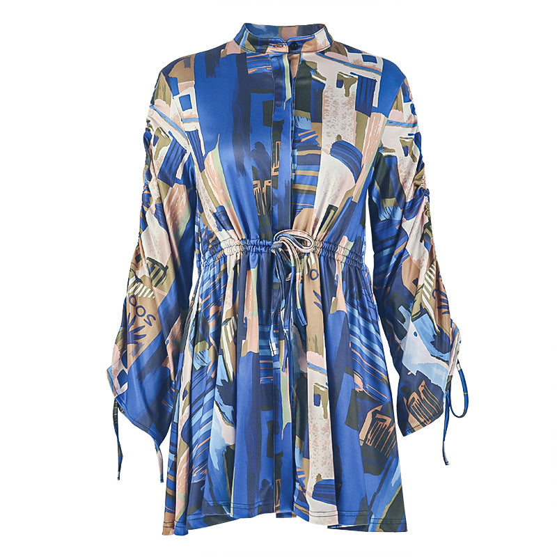Women's Printed A-Line V-Neck Dress