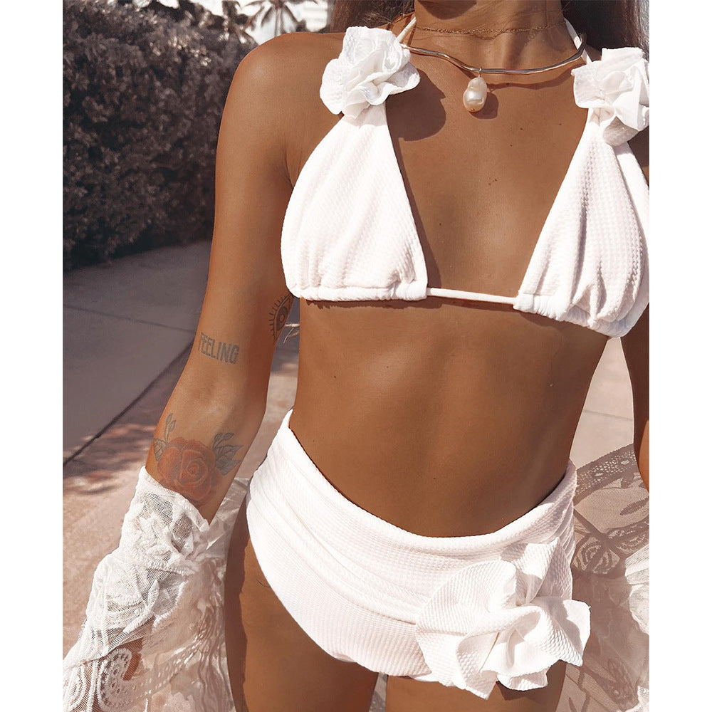 Solid Color Bikini Swimwear