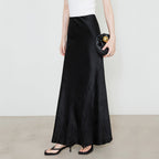 Summer Satin High Waist Elastic Hand-Held Pattern Skirt