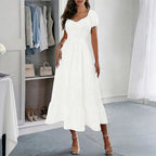 Bubble Waist Slimming A line Large Swing Mid Length Women Clothing