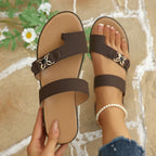 Women's Rhinestone Toe-Ring Flat Sandals