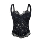 's Lace Hollow Out Cutout Out Boning Corset Bra Camisole Waist