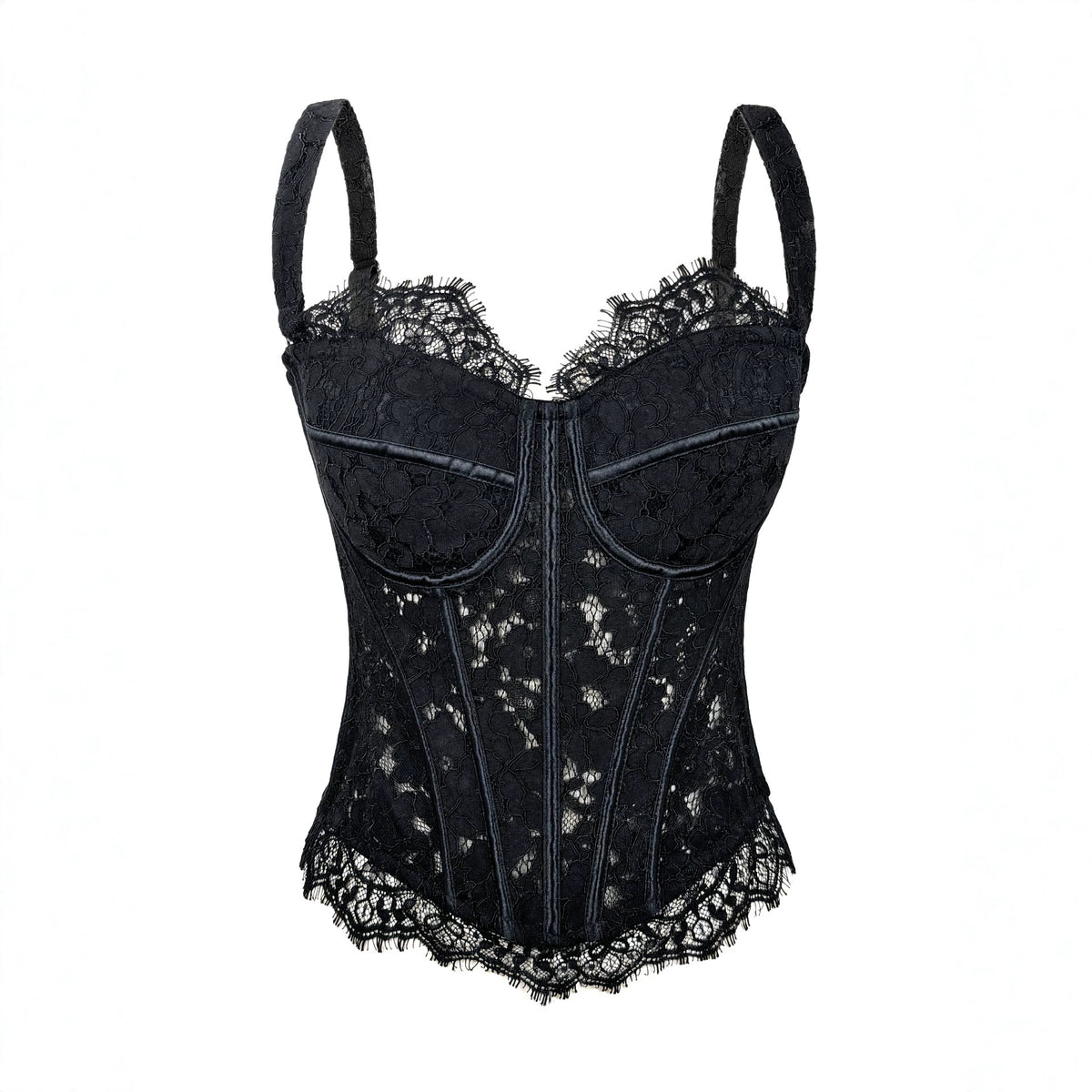 's Lace Hollow Out Cutout Out Boning Corset Bra Camisole Waist