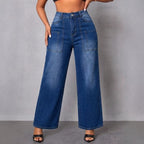 Women Clothing Retro Washed WL Jeans HW Loose Fitting Women