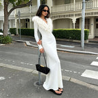 Women's Faux-Fur Patchwork Long-Sleeve Dress