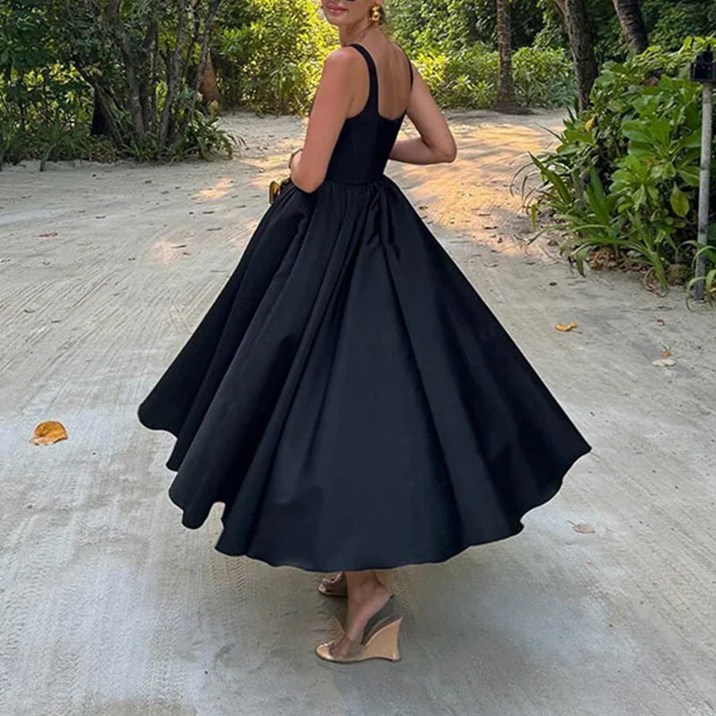 Shoulder Strap Elegant Strapless Camisole Sleeveless Dress