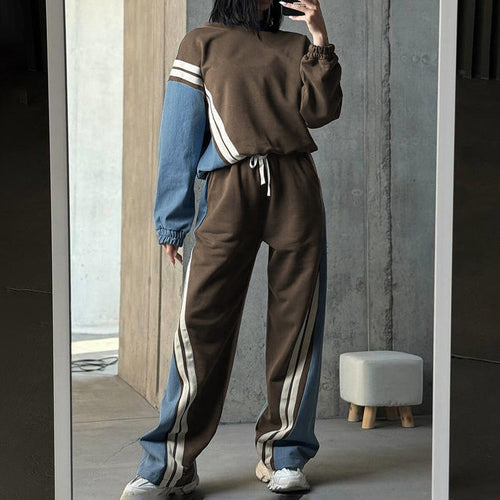 Striped Sweater & Drawstring Pants Set