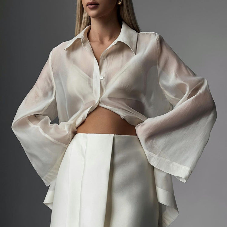 Sheer Sun-Protection Cardigan Shirt