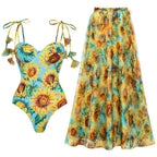 Sunflower Printed One-piece Swimwear