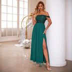Sequin Gauze Evening Dress