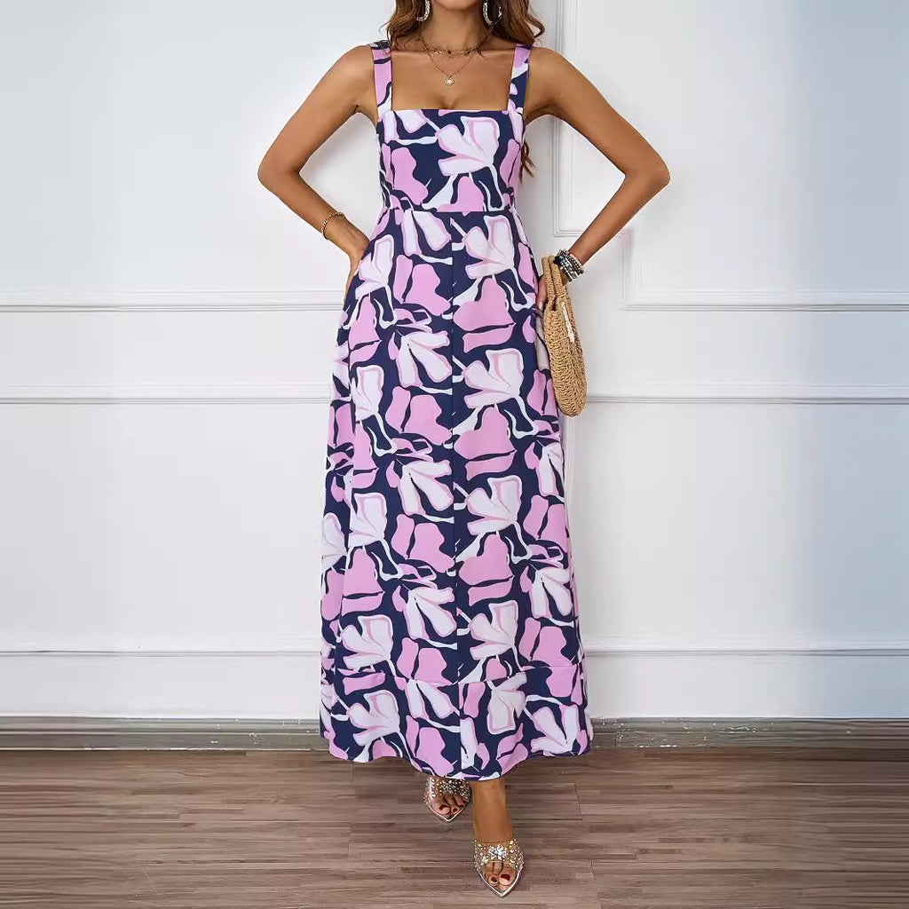 Floral-Print A-Line Summer Dress