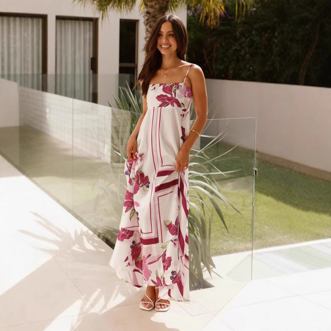 Women's Printed Sling High-Waisted A-Line Casual Vacation