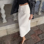 Retro Easy Matching Design Straight High Waist Spring Skirt