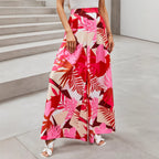 Women's Floral Wide Leg Chiffon Pants