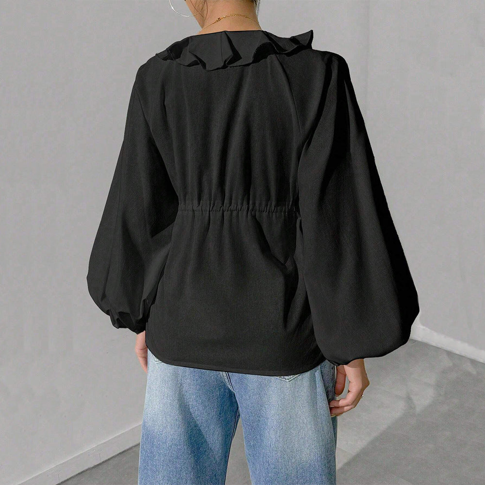 Women Simple Intellectual T shirt Big Swing Batwing Sleeve Loose