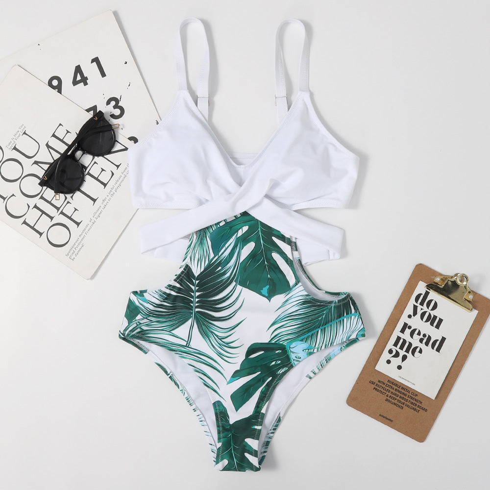 Leaf Shaped One-piece Swimwear