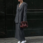 V-Neck Blazer & Hip Skirt Set