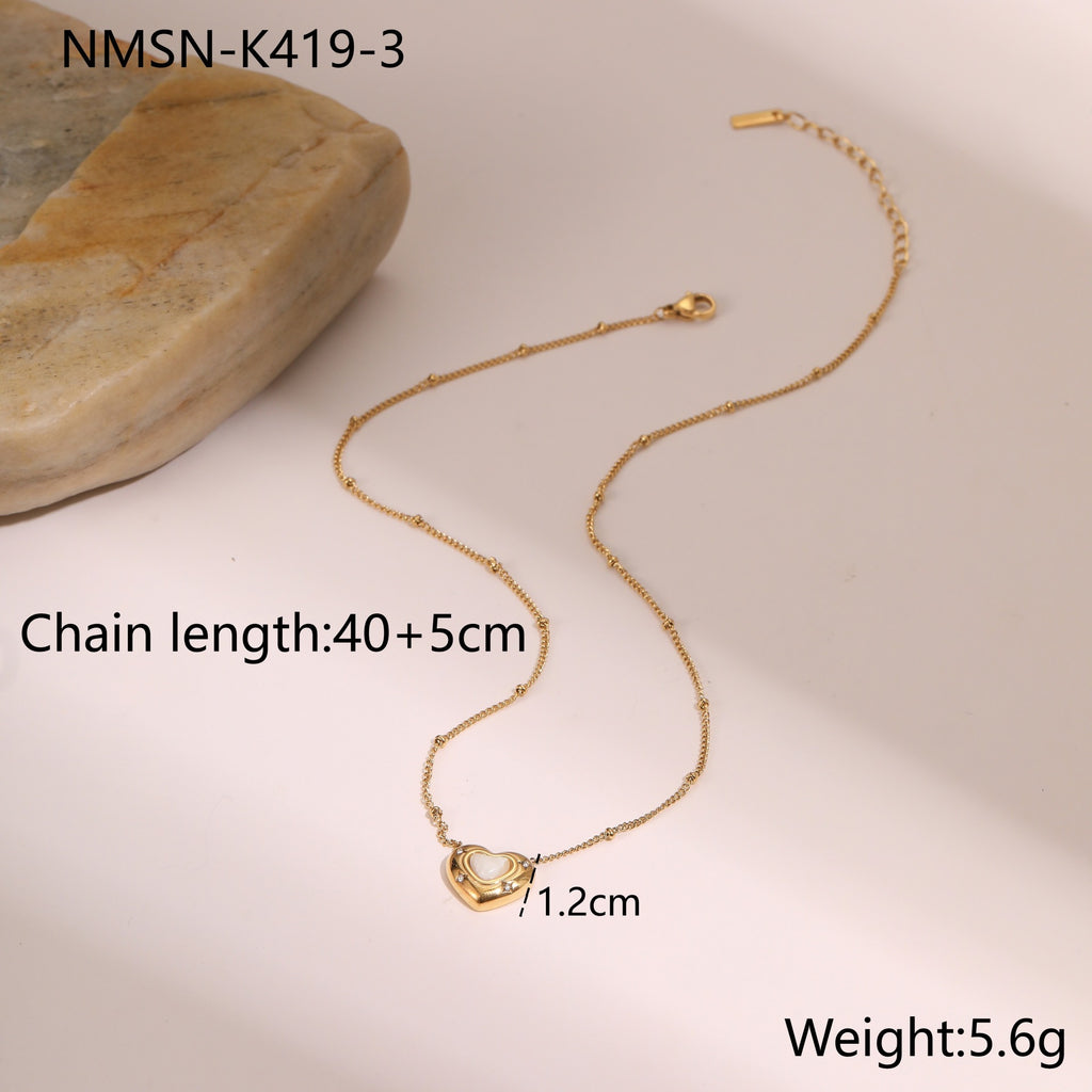 Gold Pink Crystal Necklace