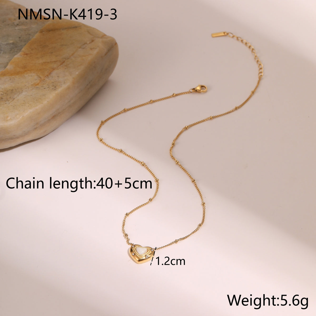 Gold Pink Crystal Necklace