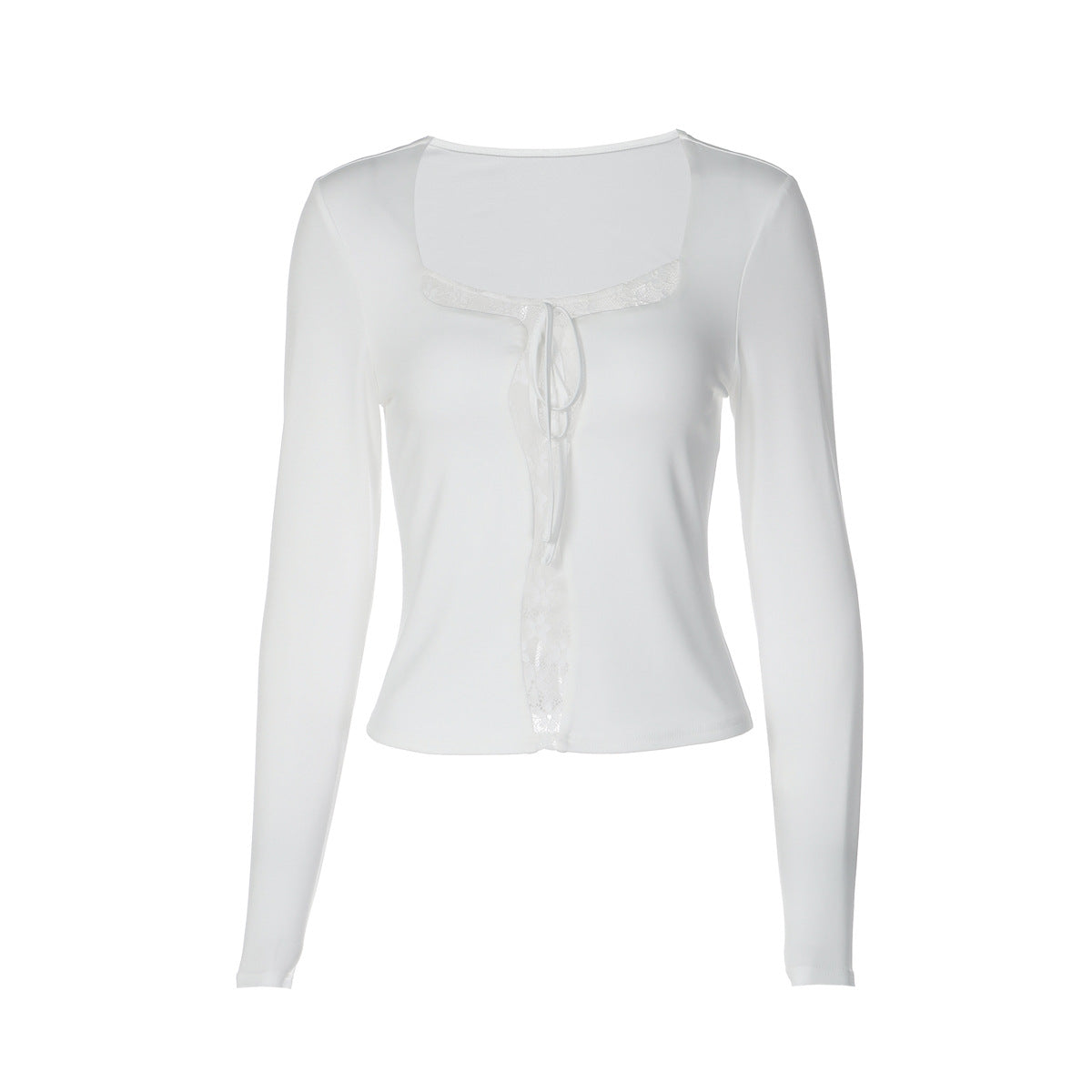Women's Lace Detail Square Neck T-Shirt