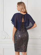 Women's Strap Chiffon Sequ Dress