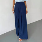 Commuting Figure Flattering Loose Mop Light Luxury Drooping Straight Pants A line High Waist Casual Small Wide Leg Pants