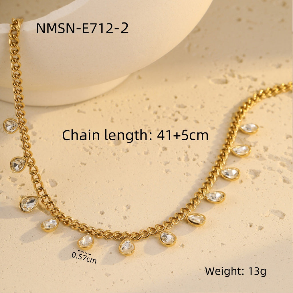 Water Drop White Zircon Necklace