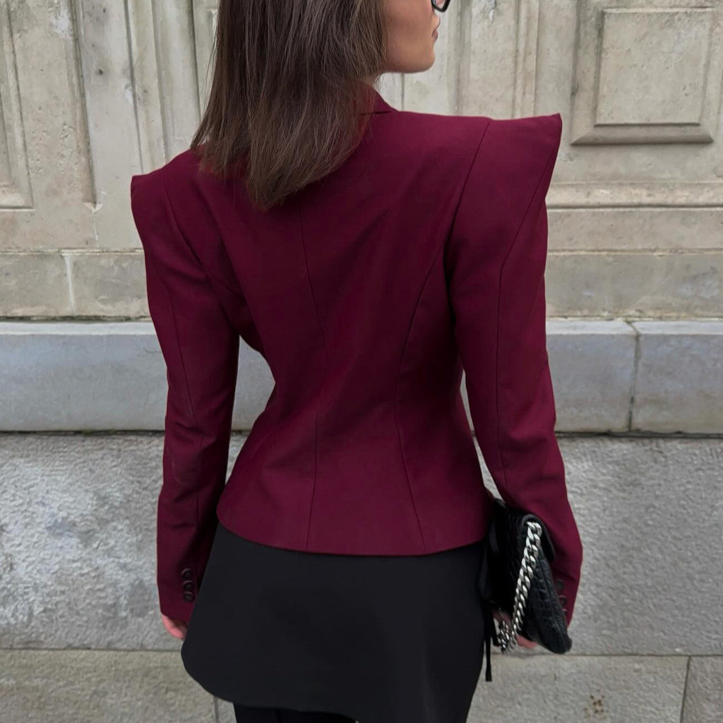 Women's Asymmetric-Hem Single-Breasted Blazer