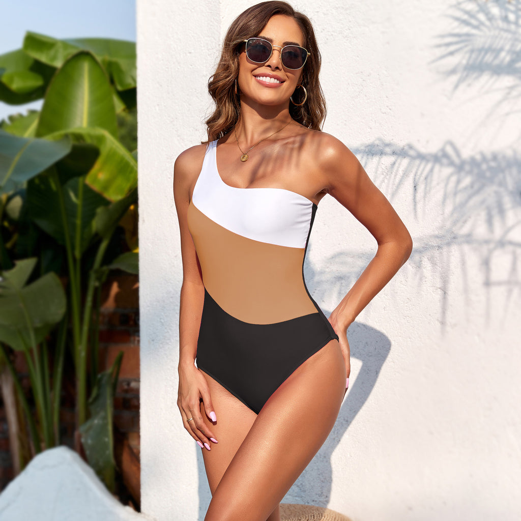 Solid Color One-piece Swimwear