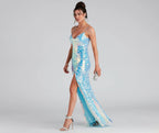Women's Sequin Split Sling Bridesmaid Dress