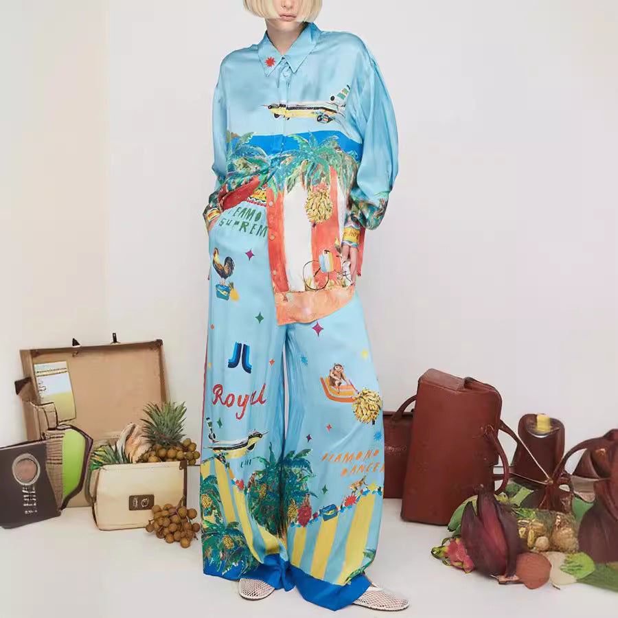 Women's Printed Two-Piece Suit