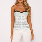 Women's Women’s Lace Trim Strapless Crop Top