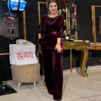 Gold Velvet Western Slim Fit round Neck Pullover Straight Leg Pants Two Piece