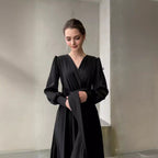 Lace-Up Pleated Waist Dress