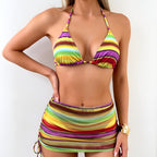 Rainbow Striped Bikini Swimwear