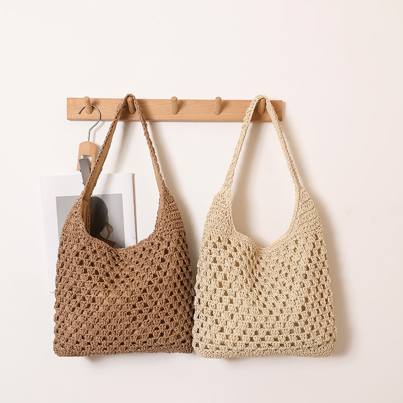 Large-Capacity Woven Straw Beach Bag