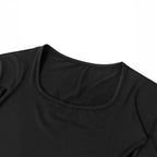 Women's Square-Neck Ruched A-Line Dress