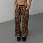 Women's Women Clothing Unique Design Casual Pants Autumn Winter Loose Drape Leopard Print Trendy Trousers