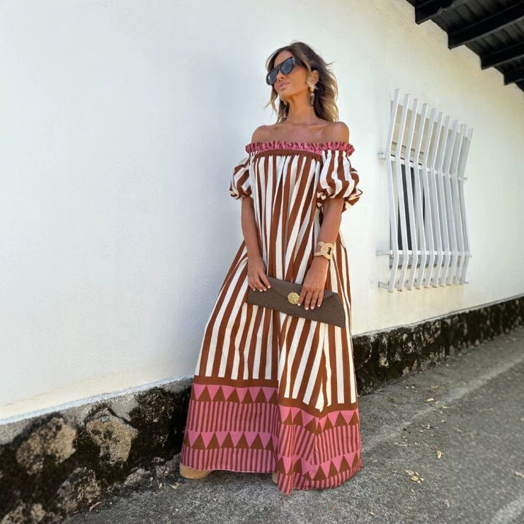 Women's Floral Striped Dress