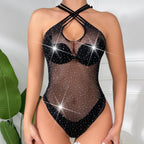 Shiny Rhinestone One-piece Swimwear