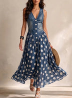 dark blue with polka dot