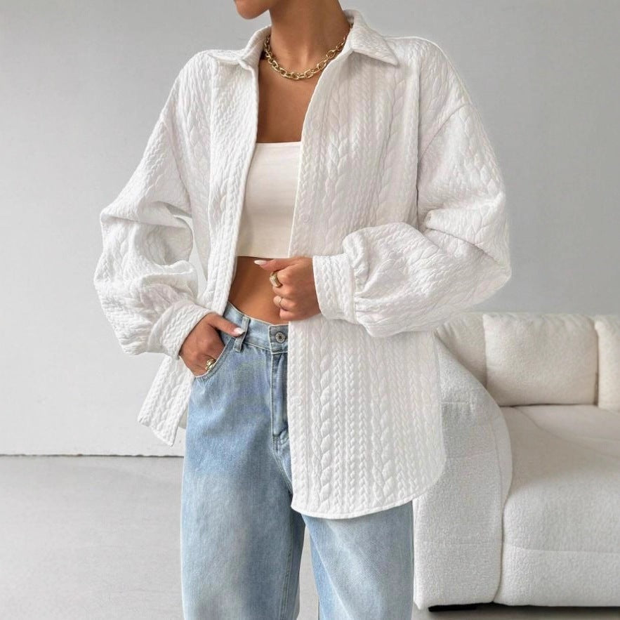 Women's Collared Loose-Fit Shirt Top