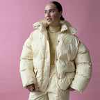 Yellow Floral Cotton-Padded Jacket