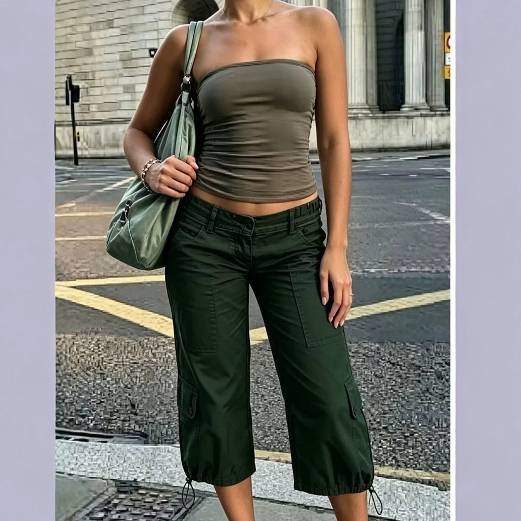 Women's High-Waist Wide-Leg Cropped Trousers