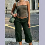 Women's High-Waist Wide-Leg Cropped Trousers