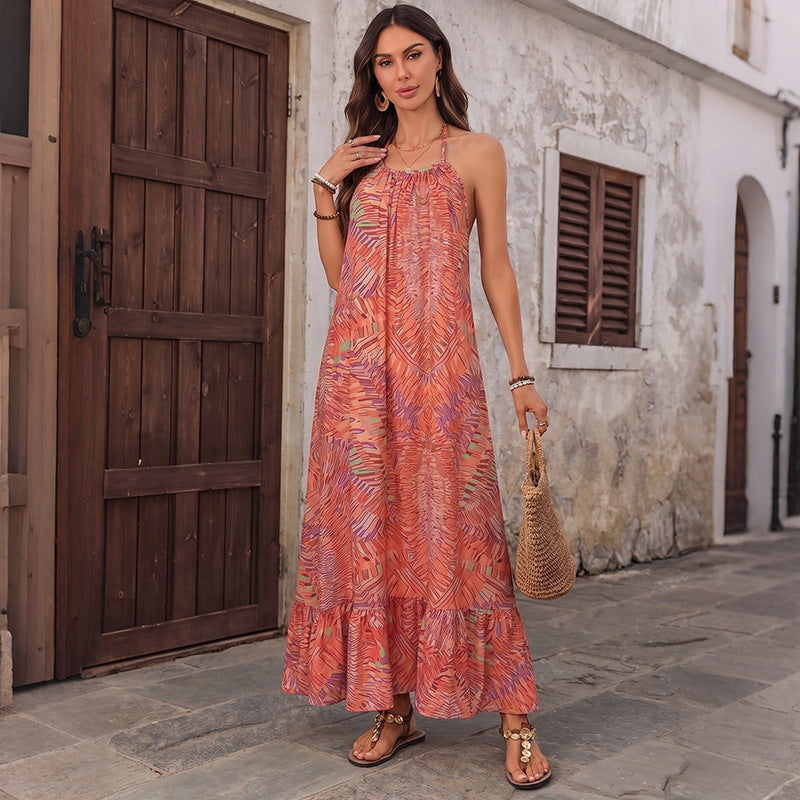 Women's Backless Halter Dress