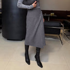 Women's Asymmetric High-Waist Midi Skirt